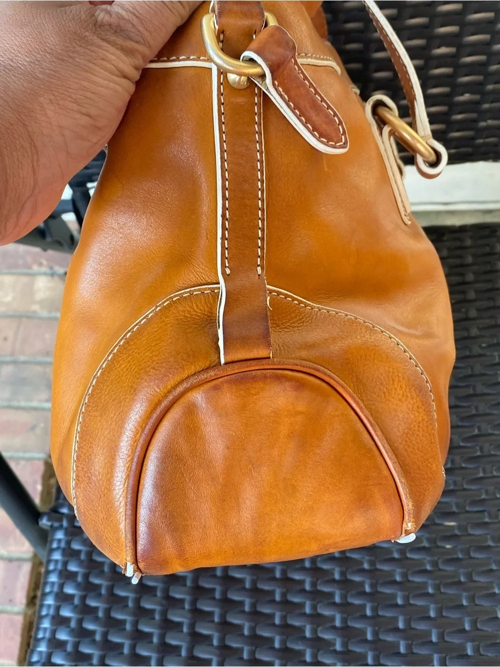 Vintage Dooney&Bourke Florentino Edge Shopper in English Tan
